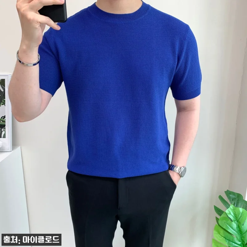 남자 머슬핏 반팔니트 엠보 라운드 티셔츠, 29,900원 50% 할인으로 눈여겨볼 이슈템 13 남자 머슬핏 반팔니트 엠보 라운드 티 관련 이미지 2