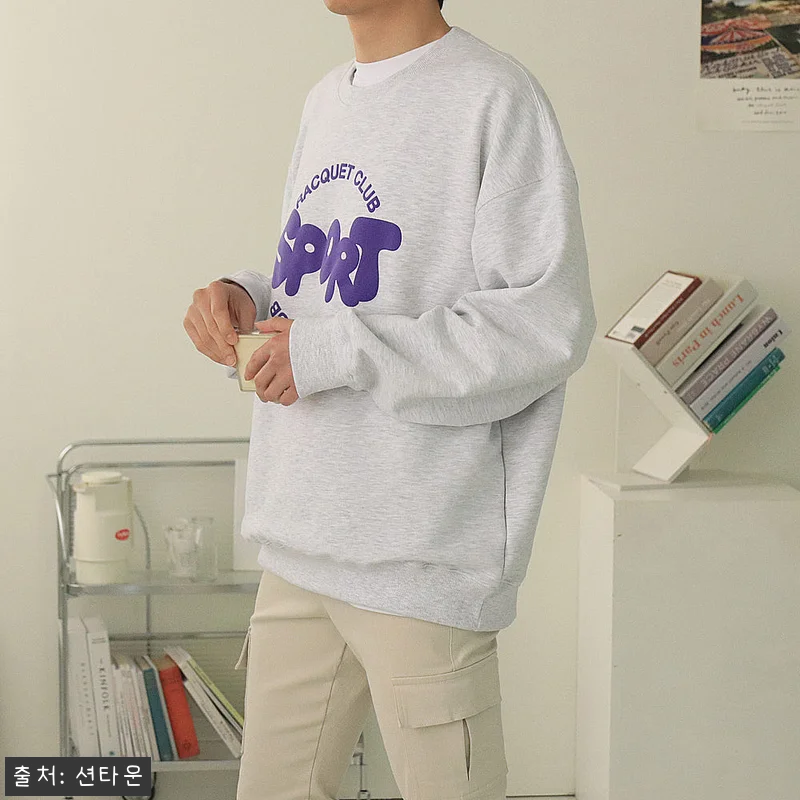 남자맨투맨 레터링 나염 긴팔티, 오버 관련 이미지 3