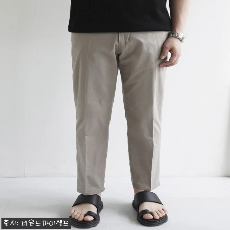 남자 편한 테이퍼드 스판 반밴딩 팬츠 관련 이미지 3