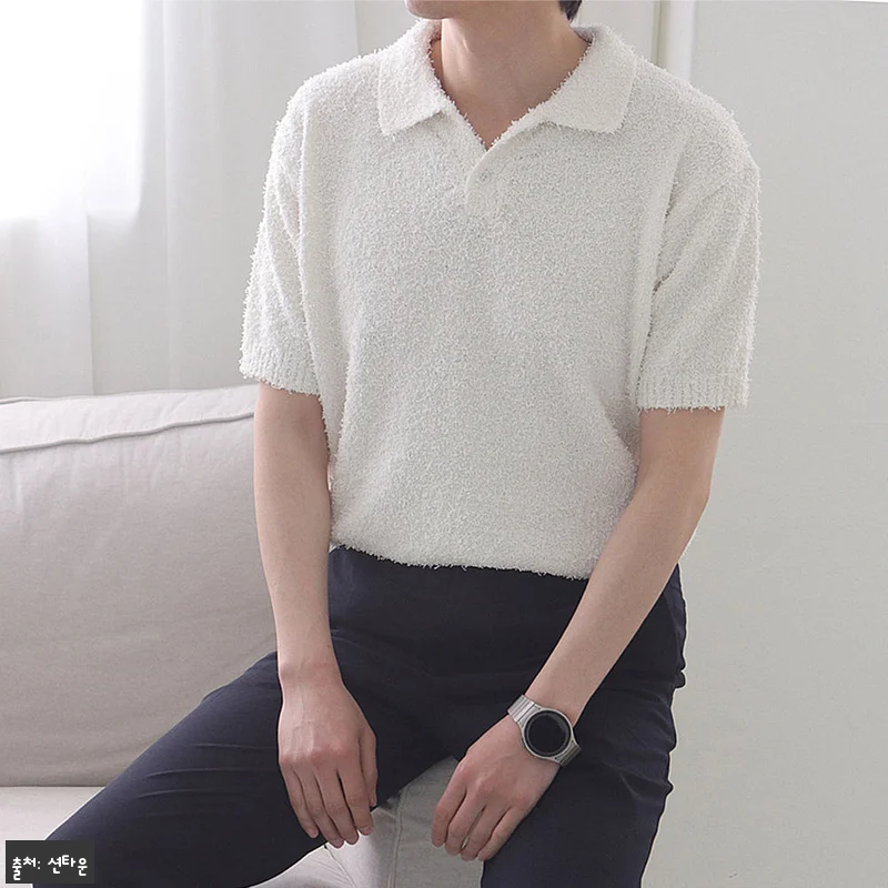 남자반팔니트 구김없는 머슬핏 카라티 관련 이미지 3