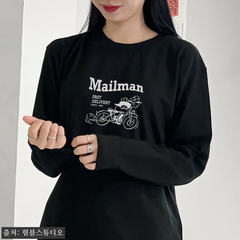 라운드넥 긴팔 이너 티셔츠 여성 레이 관련 이미지 4