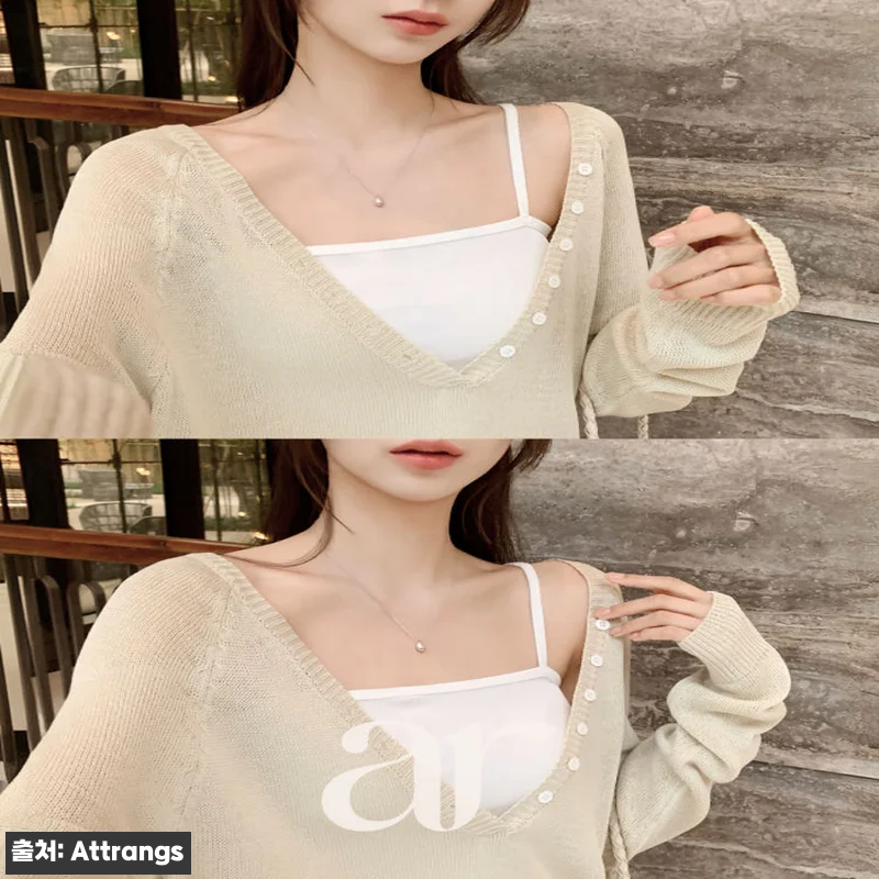 아뜨랑스 버튼 딥브이넥 긴팔 가을니트 nt5603, 3만원대 무료배송으로 눈여겨볼 이슈템 14 아뜨랑스 버튼 딥브이넥 긴팔 가을니트 관련 이미지 4