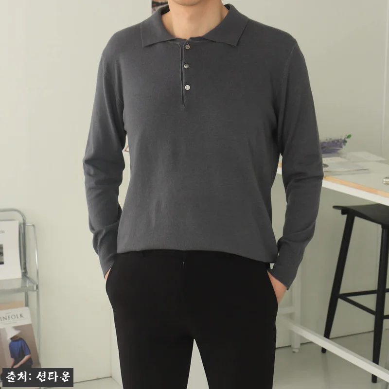 남자니트 루즈핏 헨리넥 카라티 남자봄 관련 이미지 5