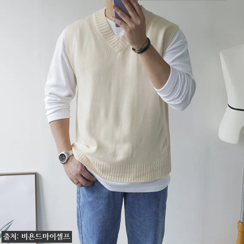 남자 메종 브이넥 니트 조끼 베스트 11color, 17,900원 무료배송 구매 전 체크 후기 16 남자 메종 브이넥 니트 조끼 베스트 관련 이미지 5