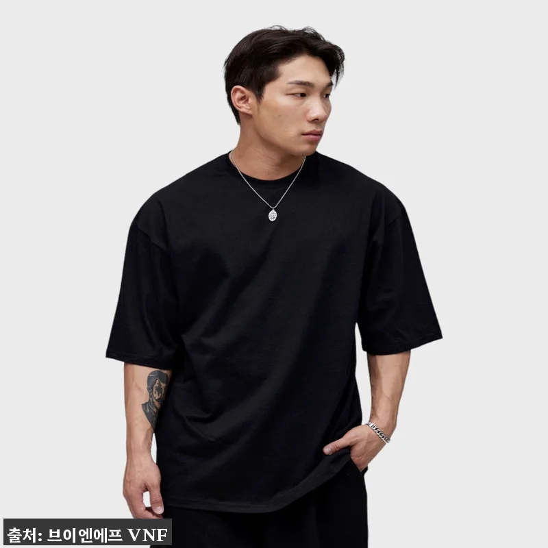 브이엔에프 3PACK 16수 헬스 오버핏 반팔, 매일 돌려 입기 좋은 남자 무지티 이슈템 17 브이엔에프 3PACK 16수 헬스 오 관련 이미지 5
