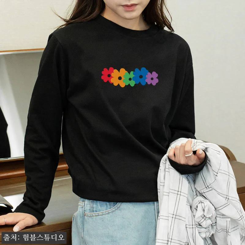 라운드넥 긴팔 이너 티셔츠 여성 레이 관련 이미지 6