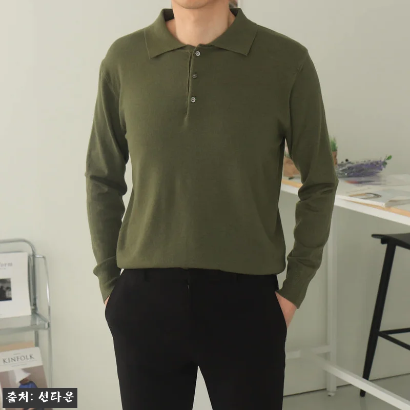 남자니트 루즈핏 헨리넥 카라티 남자봄 관련 이미지 6