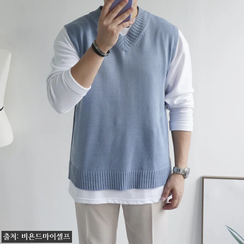 남자 메종 브이넥 니트 조끼 베스트 11color, 17,900원 무료배송 구매 전 체크 후기 17 남자 메종 브이넥 니트 조끼 베스트 관련 이미지 6