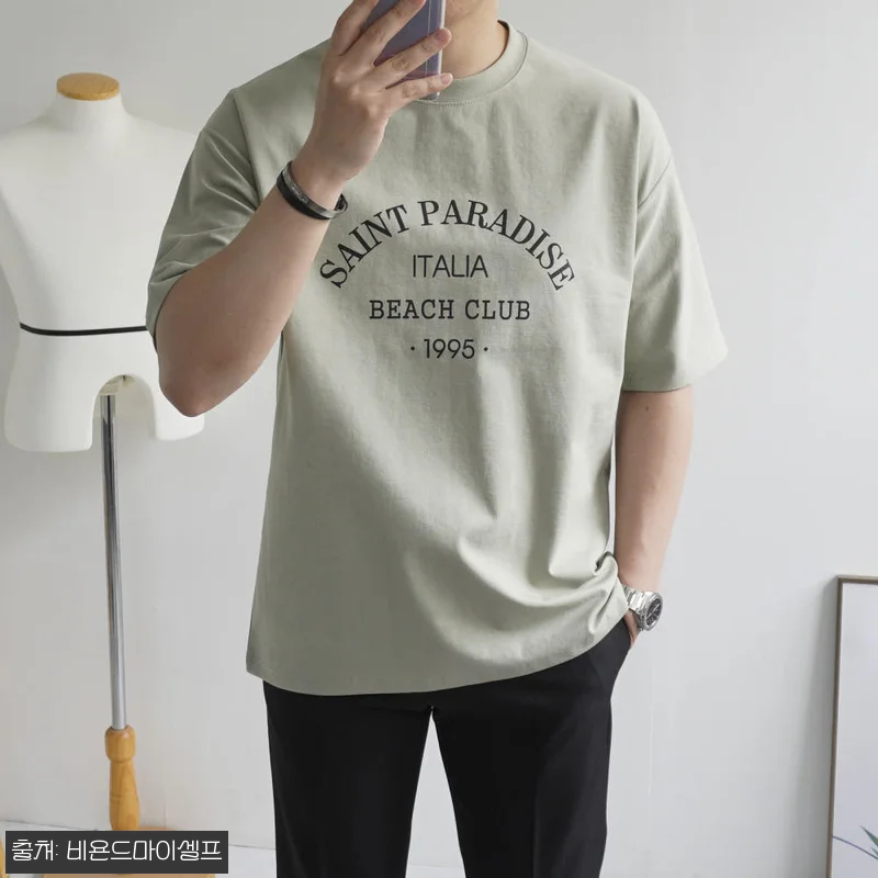 남자 여름 반팔티 분또 로고 레터링 프린팅 오버핏 티셔츠, 19,500원 무료배송으로 보는 구매 포인트 18 남자 여름 반팔티 분또 로고 레터링 관련 이미지 6