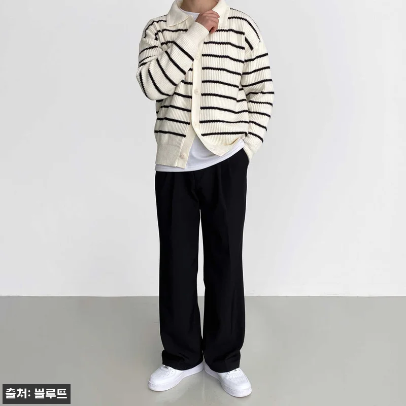 남자카라가디건 스트라이프가디건 하찌가 관련 이미지 7