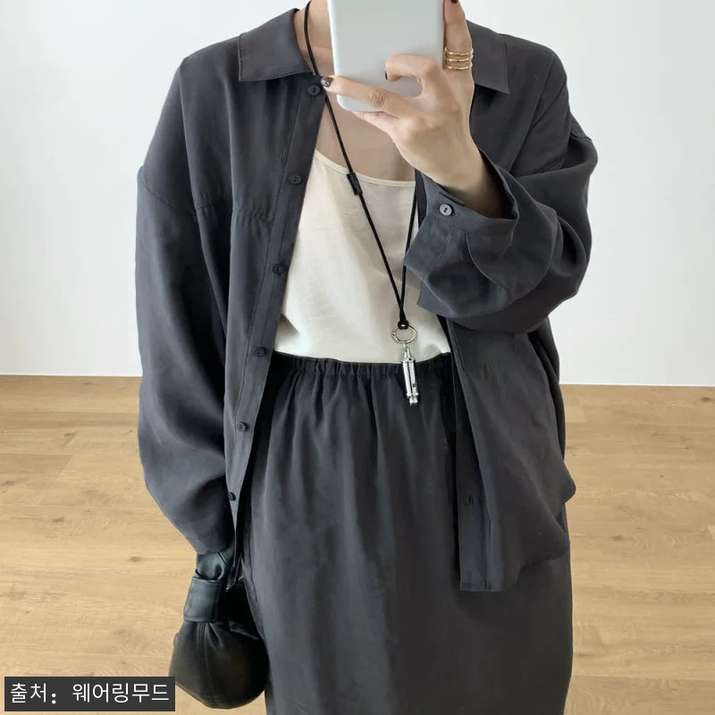 어토프 라보 셔츠 오버핏 셔링 자켓 관련 이미지 8