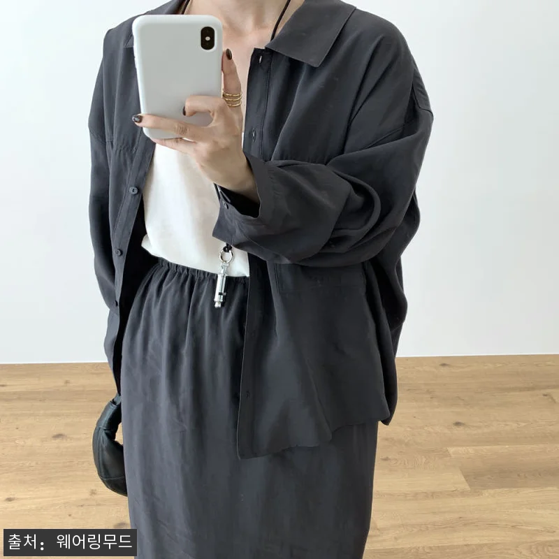 어토프 라보 셔츠 오버핏 셔링 자켓 관련 이미지 9