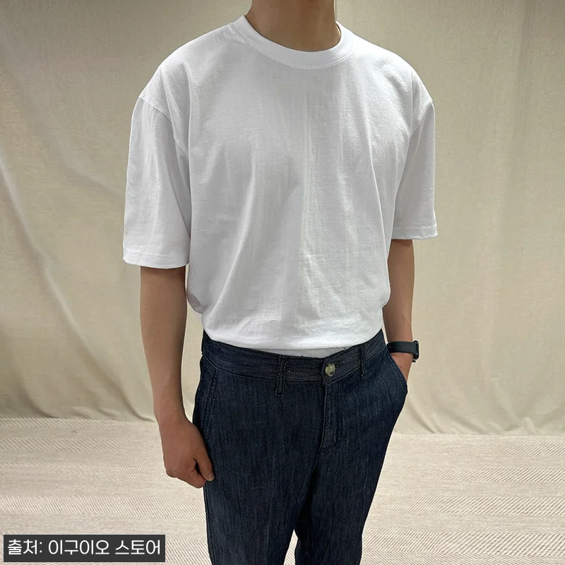 남자 비침없는 부드러운 코마사 오버핏 레이어드 반팔, 17,900원으로 체크한 데일리 이너템 20 남자 비침없는 부드러운 코마사 오버핏 관련 이미지 9