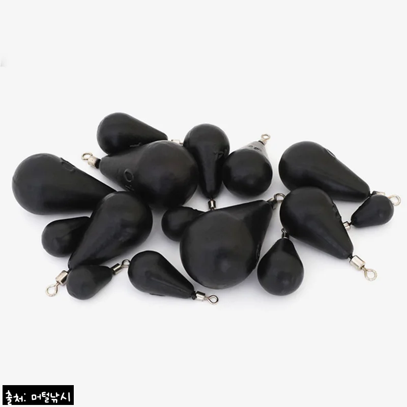 블랙 무광 봉돌 물방울 추 4호, 쭈꾸미&middot;갑오징어 채비에 부담 없이 담기 좋은 가성비 이슈템