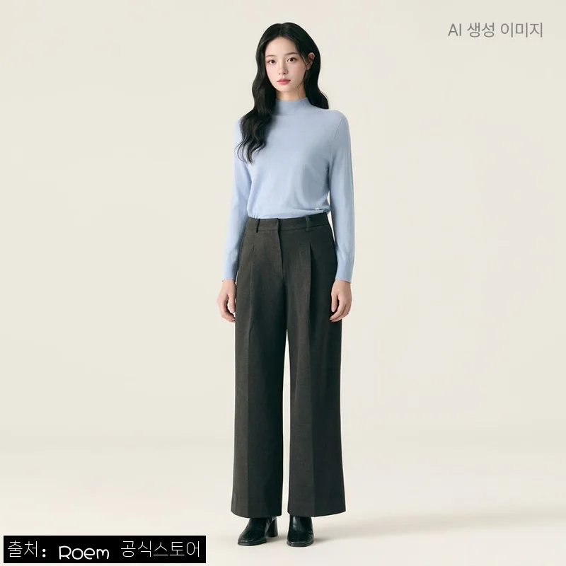 로엠 헤비기모 원턱 와이드 슬랙스_RMTWG11R11, 50% 할인 중이라 구매 전 체크한 정보