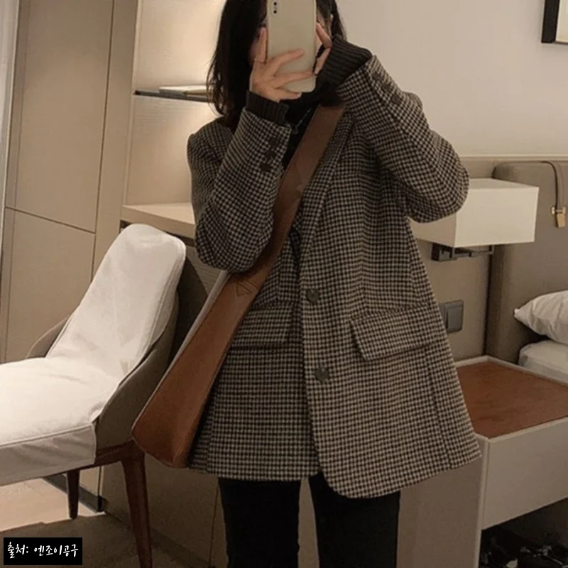 싱어게인3 6회 김이나 헤링본 자켓 오버핏 블레이저, 브라운 하운드투스 재킷 구매 전 꼭 볼 체크포인트