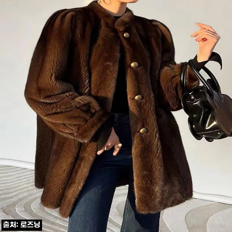 친환경 밍크 인조 모피 코트 에코퍼, 겨울 데일리룩 후보로 체크한 30% 할인 정보