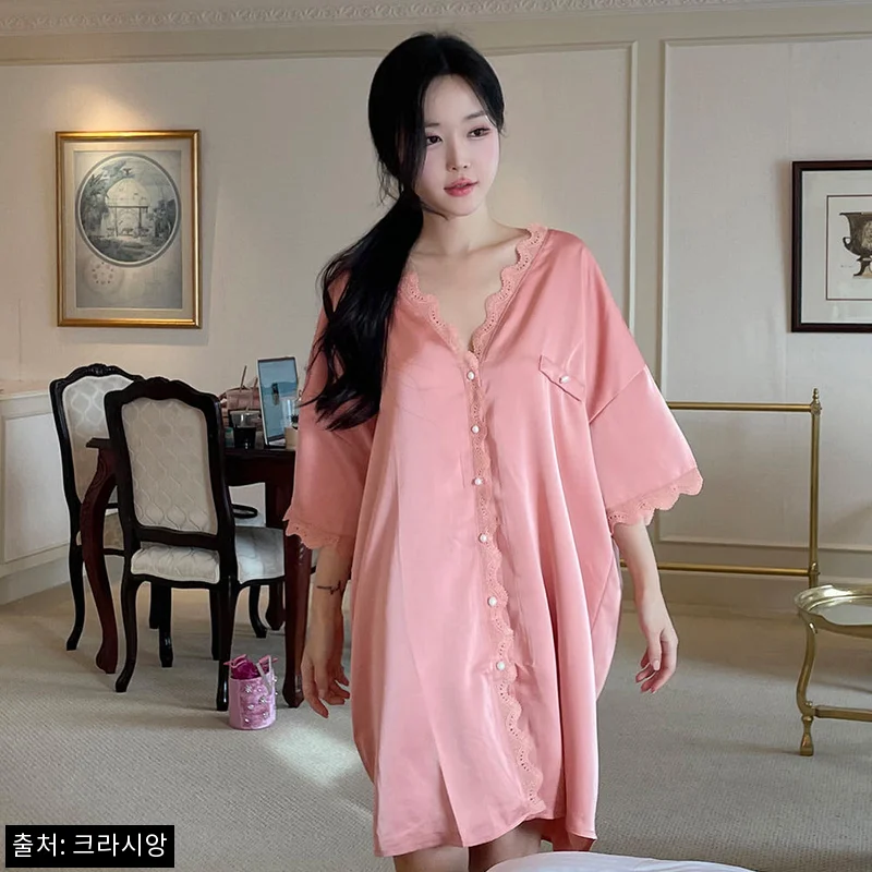 크라시앙 실키 슬립웨어 9,900원 찐가성비 체크, 여리여리 오버핏 잠옷으로 눈길 가는 이유