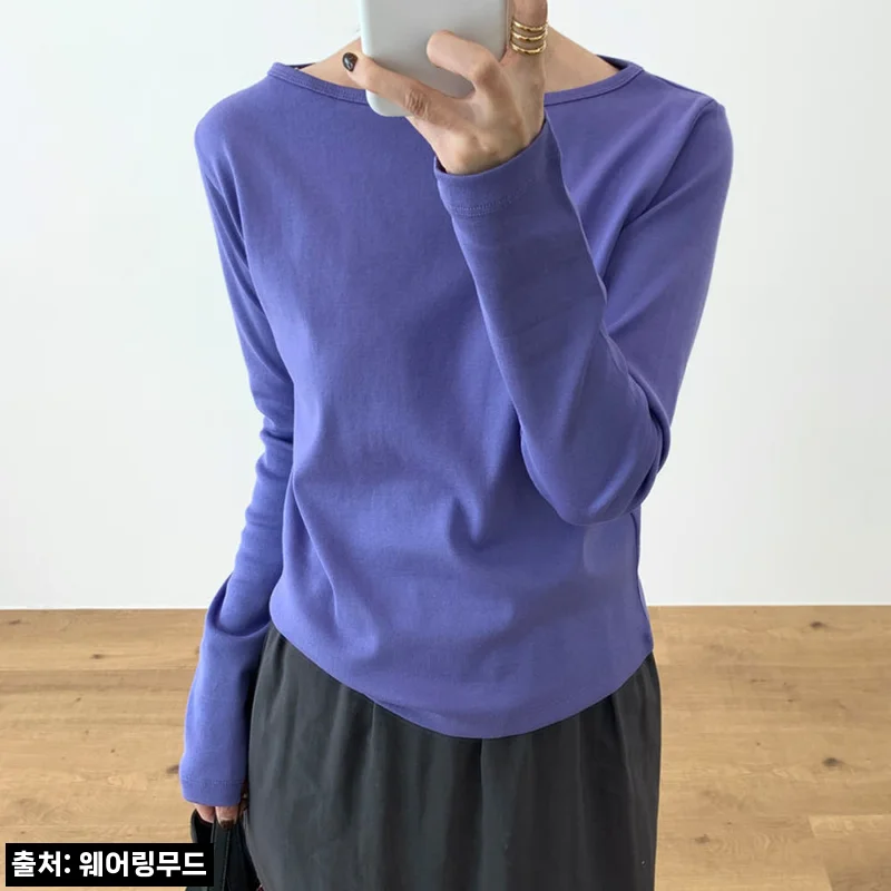 어토프 실켓 보트넥티 4컬러, 베이직한데 포인트 되는 긴팔티 구매 전 체크 후기