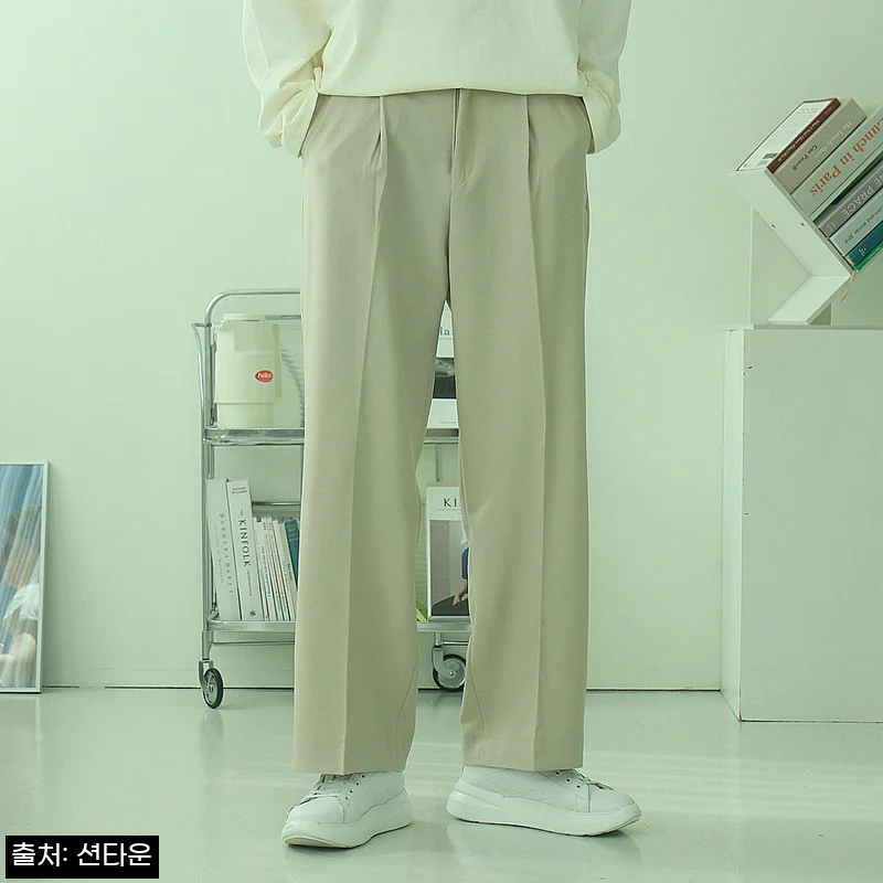 남자와이드슬랙스 통큰바지 링클프리 밴딩 남자슬랙스, 데일리 코디용으로 눈여겨볼 이슈템