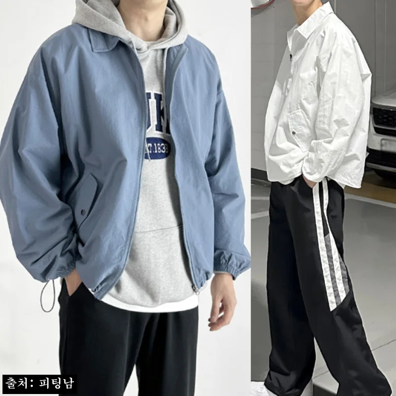 남자 하디 오버핏 봄 가을 간절기 스트링 카라 바람막이, 3만원대 이 가격이면 눈여겨볼 이슈템