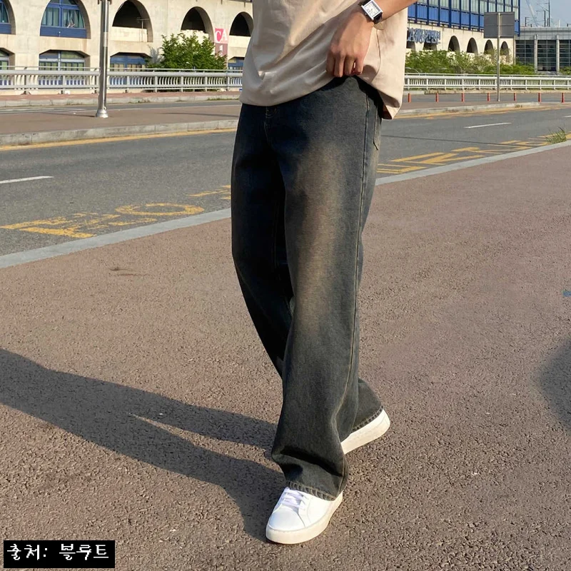 샌드워싱 남자진청바지 남자통청바지 남자와이드청바지, 3만원대 무료배송으로 체크한 구매 전 후기