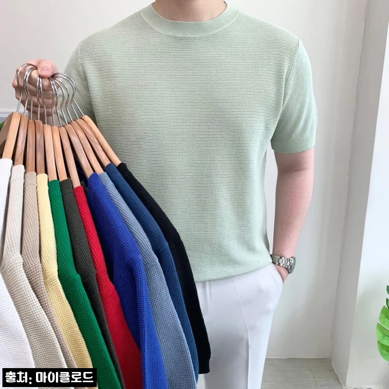 남자 머슬핏 반팔니트 엠보 라운드 티셔츠, 29,900원 50% 할인으로 눈여겨볼 이슈템