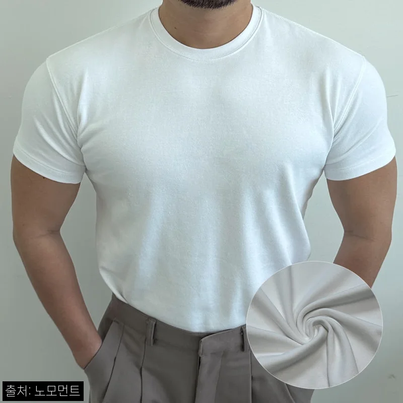 노모먼트 프리미엄 모달 머슬핏 반팔 티셔츠, 무지티 하나도 원단부터 봐야 하는 이유