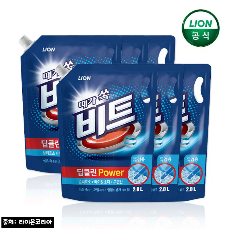 비트 딥클린 파워 액체세제 2L 드럼 리필 x 6개, 30% 할인으로 쟁여두기 좋은 구성 체크
